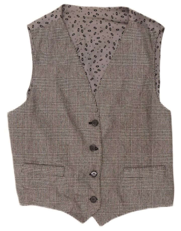 Vintage damevest UK 12 mellemgrå ternet