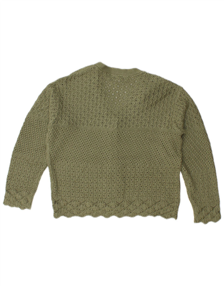 Marks & Spencer Dame Oversized Cardigan Sweater UK 10 Small Green
