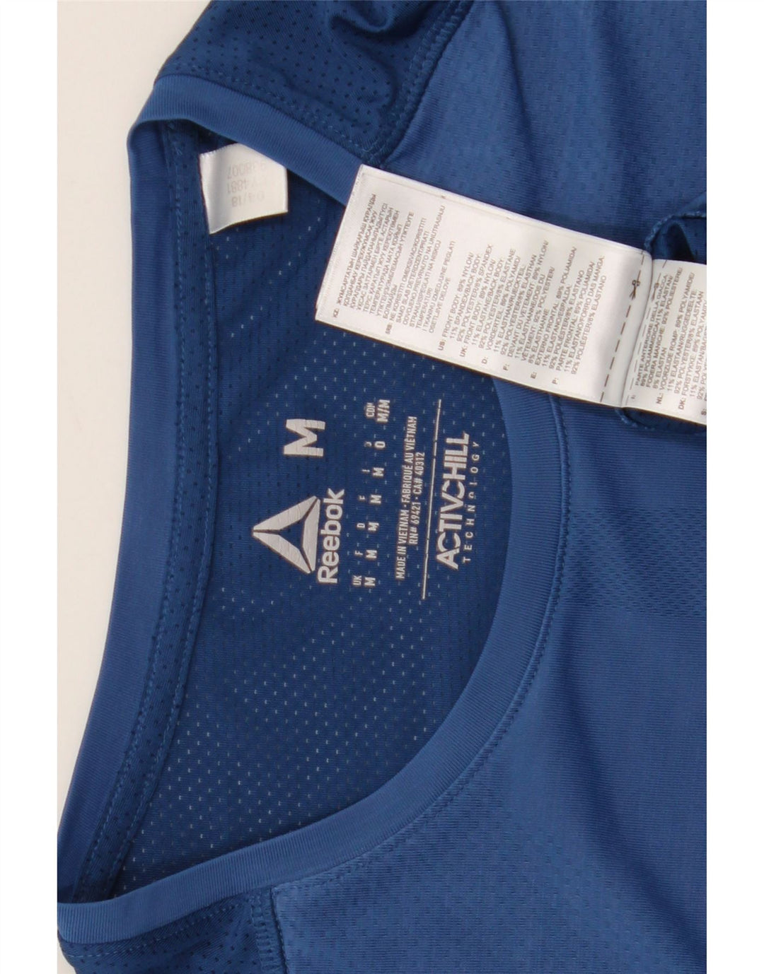 Reebok Herre T-Shirt Top Medium Blå Nylon