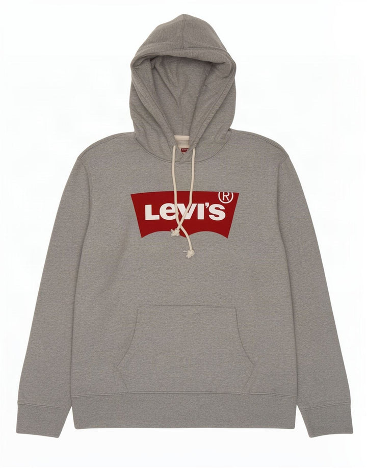 Levi's Standard grafisk hættetrøje til mænd, stor grå bomuld