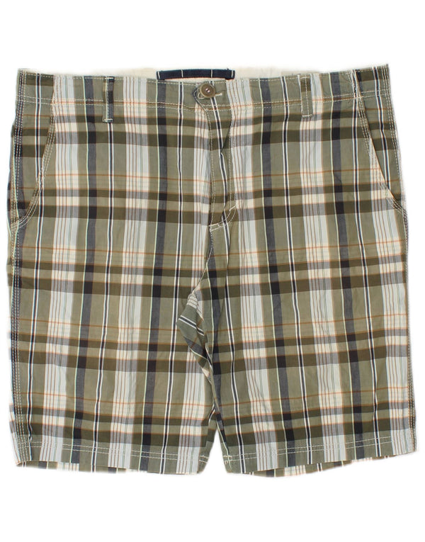 Playlife Herre Chino Shorts W36 Large Khaki Plaid