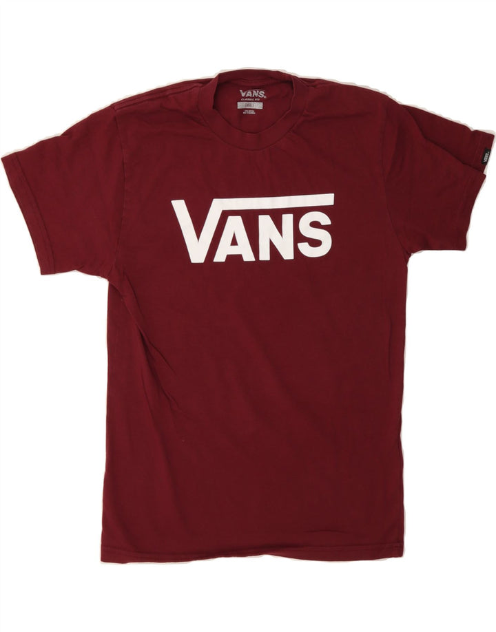 VANS Mens Graphic T-Shirt Top Small Burgundy Cotton Vintage Vans and Second-Hand Vans from Messina Hembry 