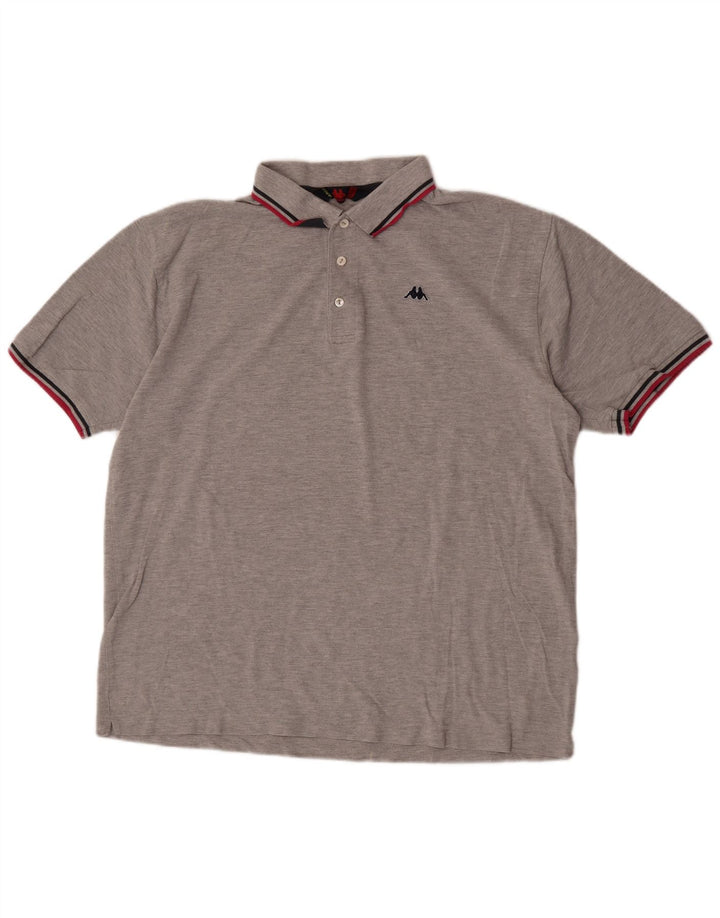 Kappa Polo Shirt til mænd 2XL Grå Flecked Bomuld