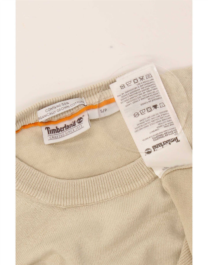 Timberland Herre sweater med rund hals, lille beige bomuld