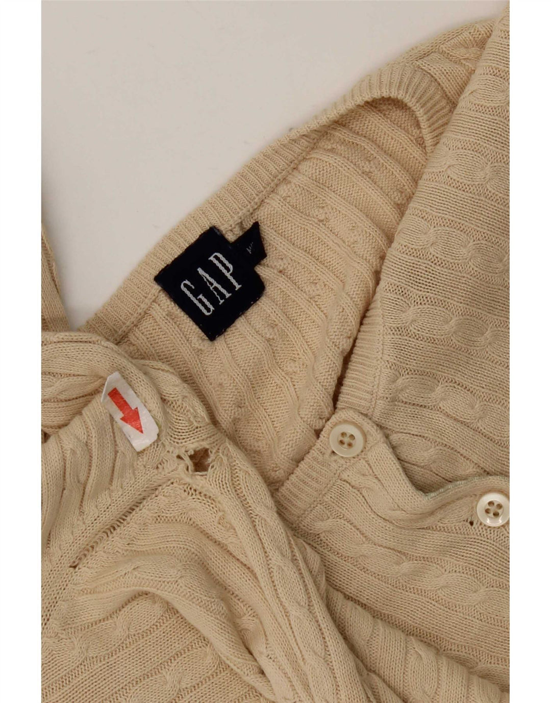 Gap Dame Cardigan Sweater UK 14 Medium Beige Bomuld