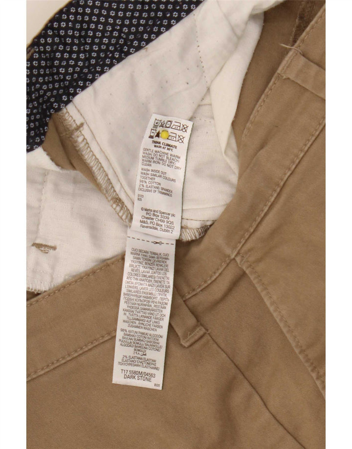 Marks & Spencer Herre Chino Shorts W34 Large Beige Bomuld