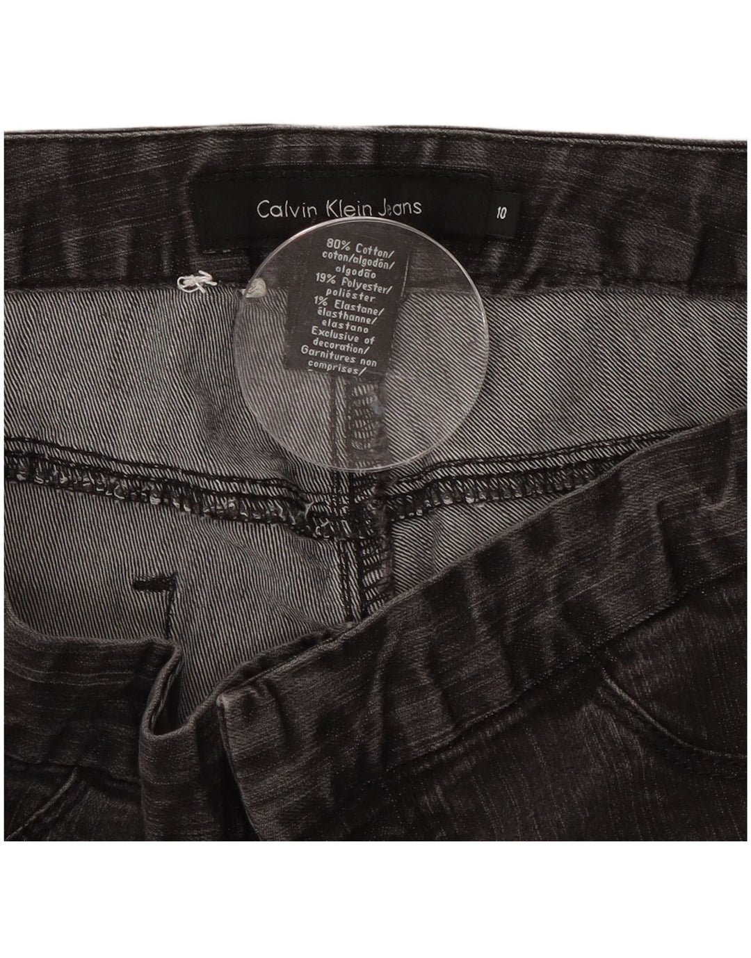 CALVIN KLEIN Dame Slim Jeans US 10 Large W32 L30 Grå Bomuld