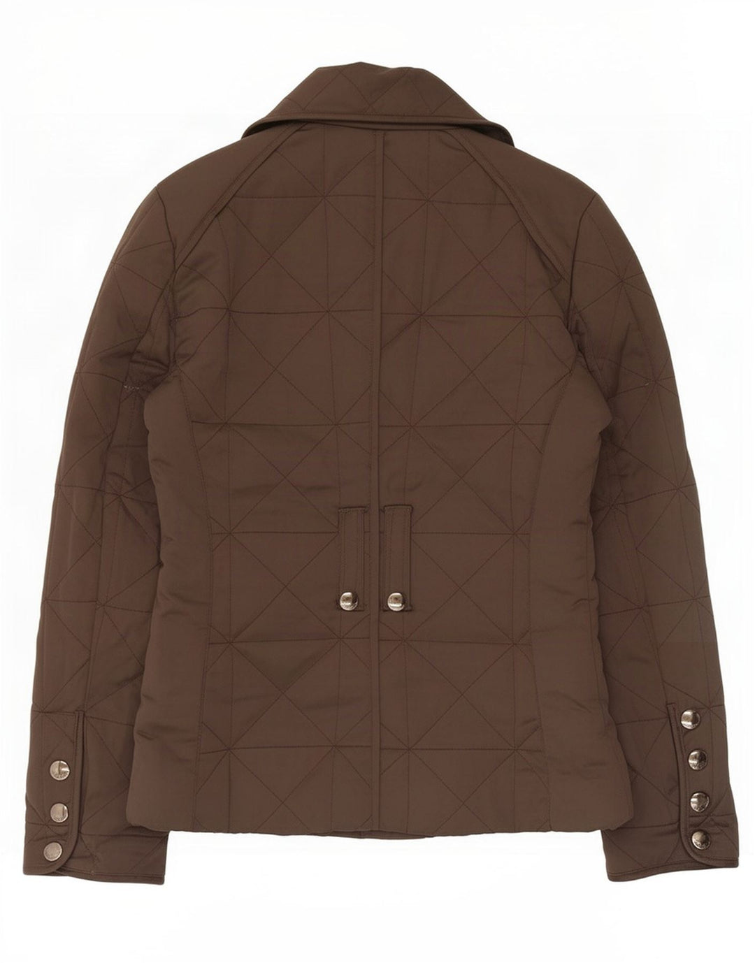 Zara Quiltet jakke til kvinder UK 12 Medium Brun Polyester