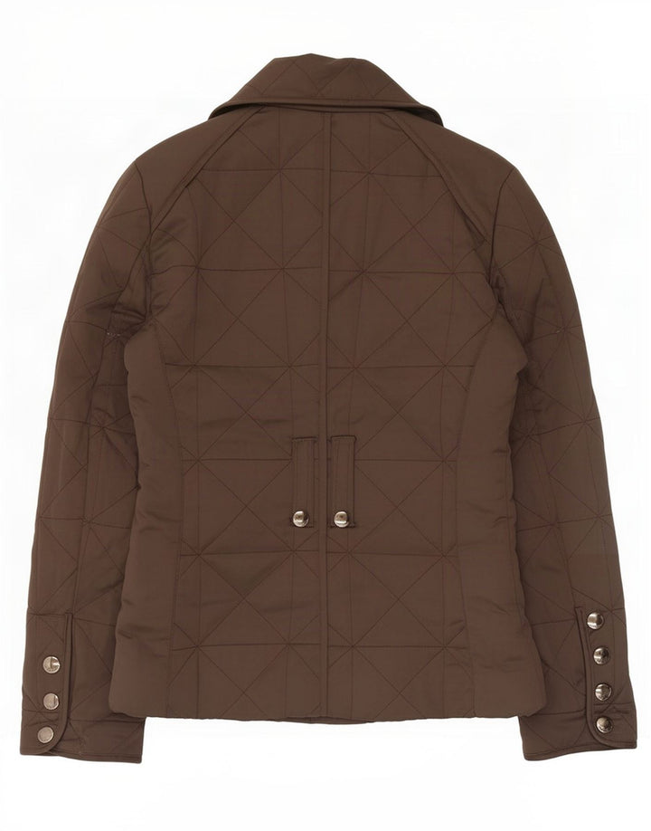 Zara Quiltet jakke til kvinder UK 12 Medium Brun Polyester