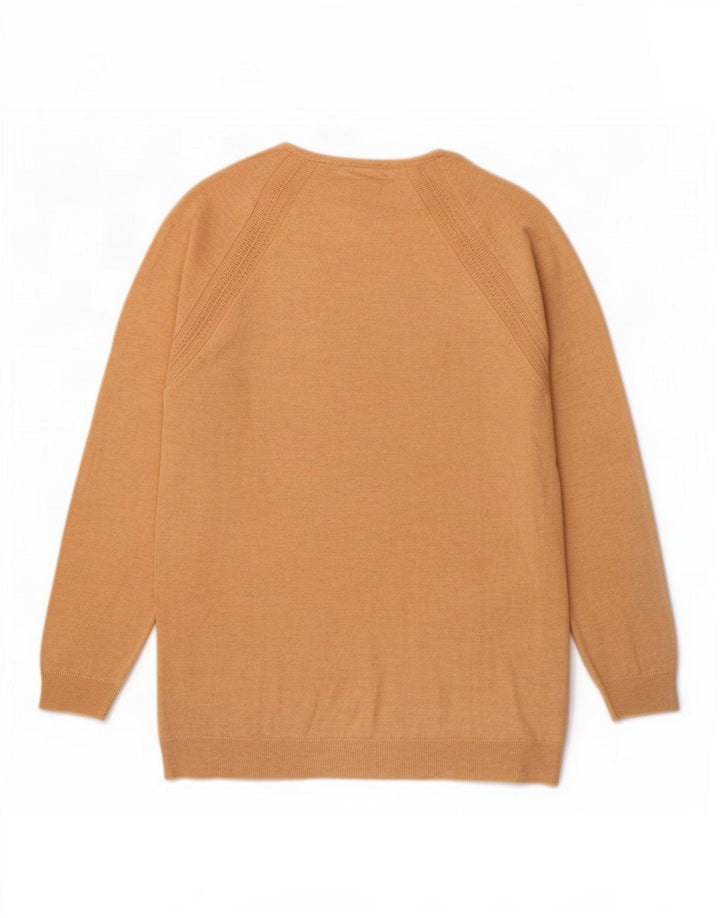 Marks & Spencer Dame V-hals sweater UK 12 Medium Beige Uld