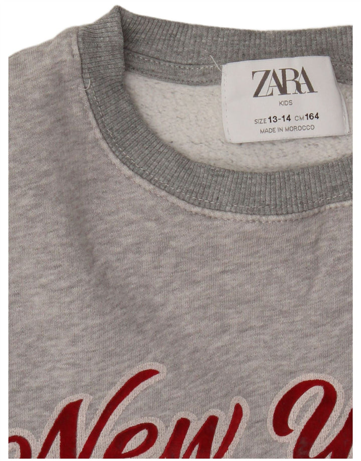 Zara Boys Graphic Sweatshirt Jumper 13-14 år Grå