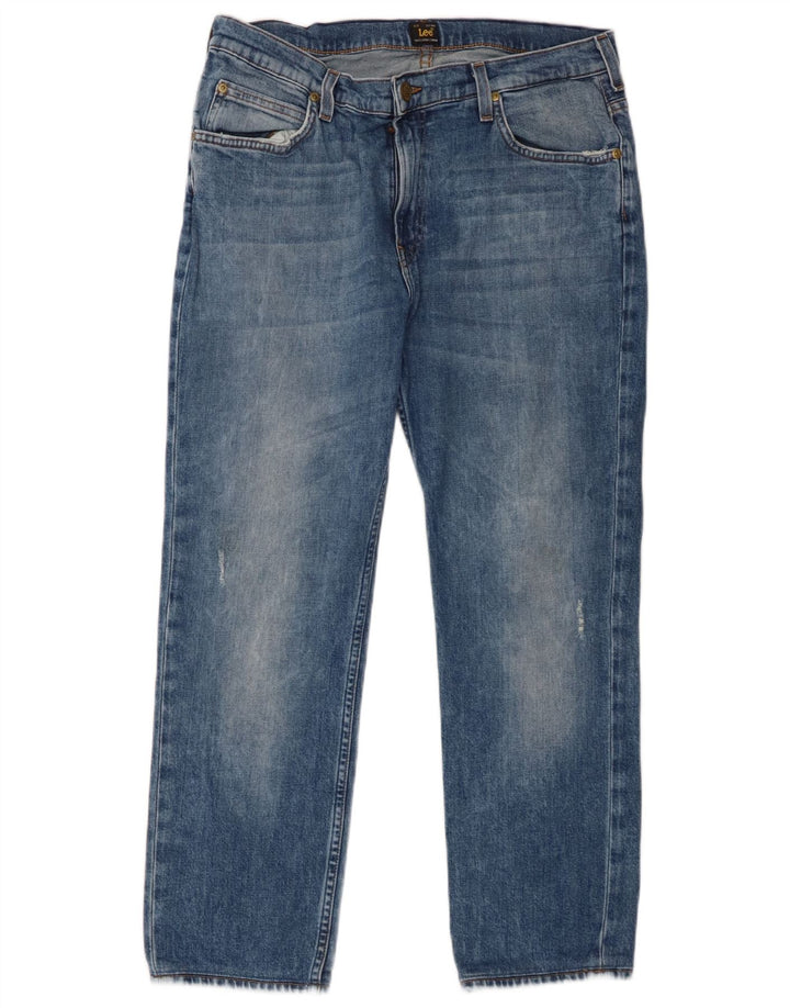 Lee Herre Rider Straight Jeans W34 L26 Blå Bomuld