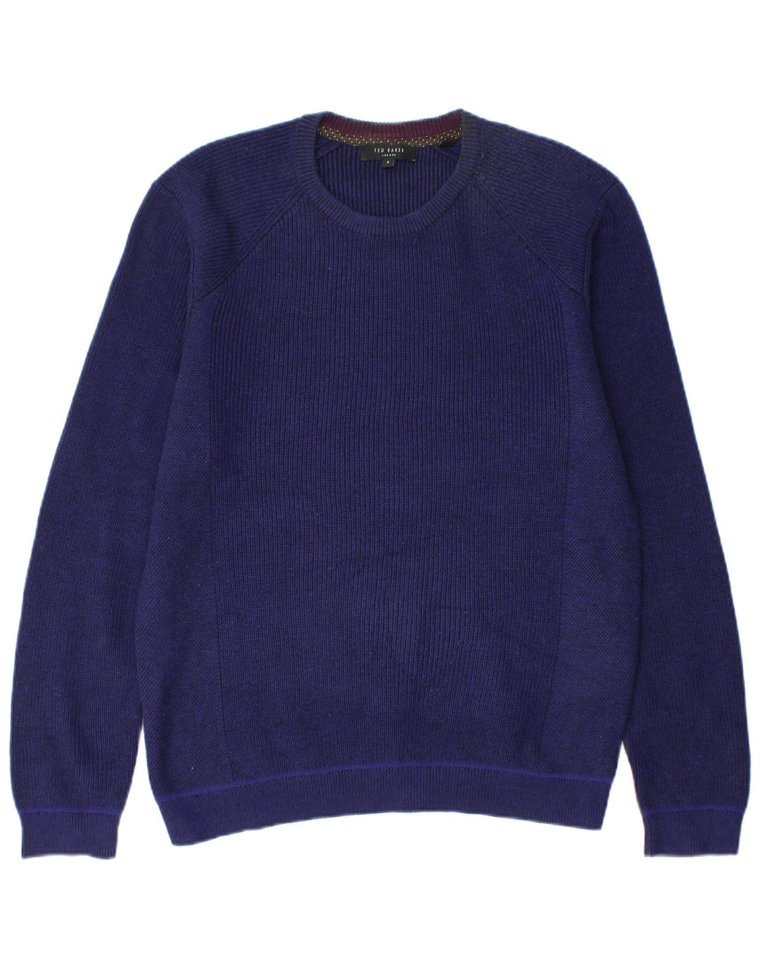 Ted Baker Herre Crew Neck Jumper Sweater Størrelse 4 Large Navy Blue Polyester