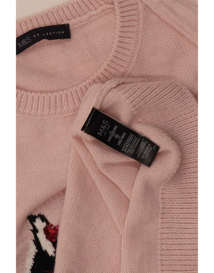 Marks & Spencer Dame sweater med rund hals DK 14 Medium Pink