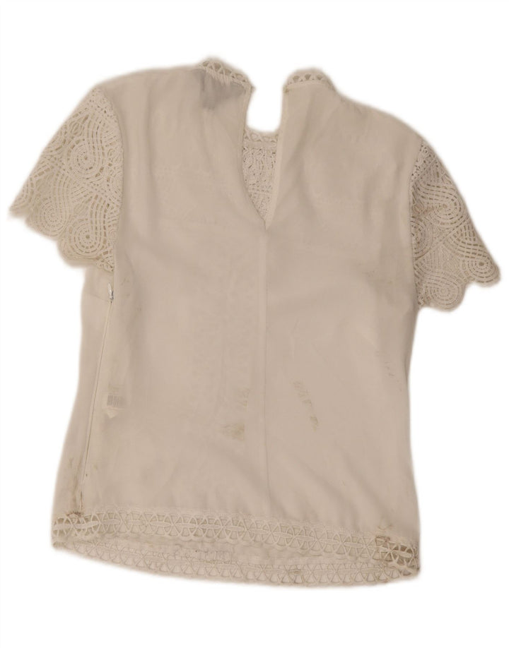 Lipsy Damebluse Top UK 6 XS Hvid blomstret polyester