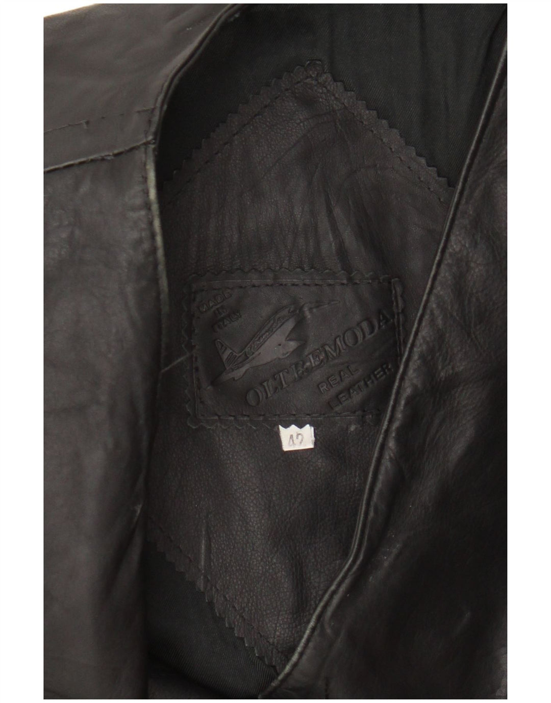Oltremoda Dame Læder Gilet IT 42 Medium Sort Læder