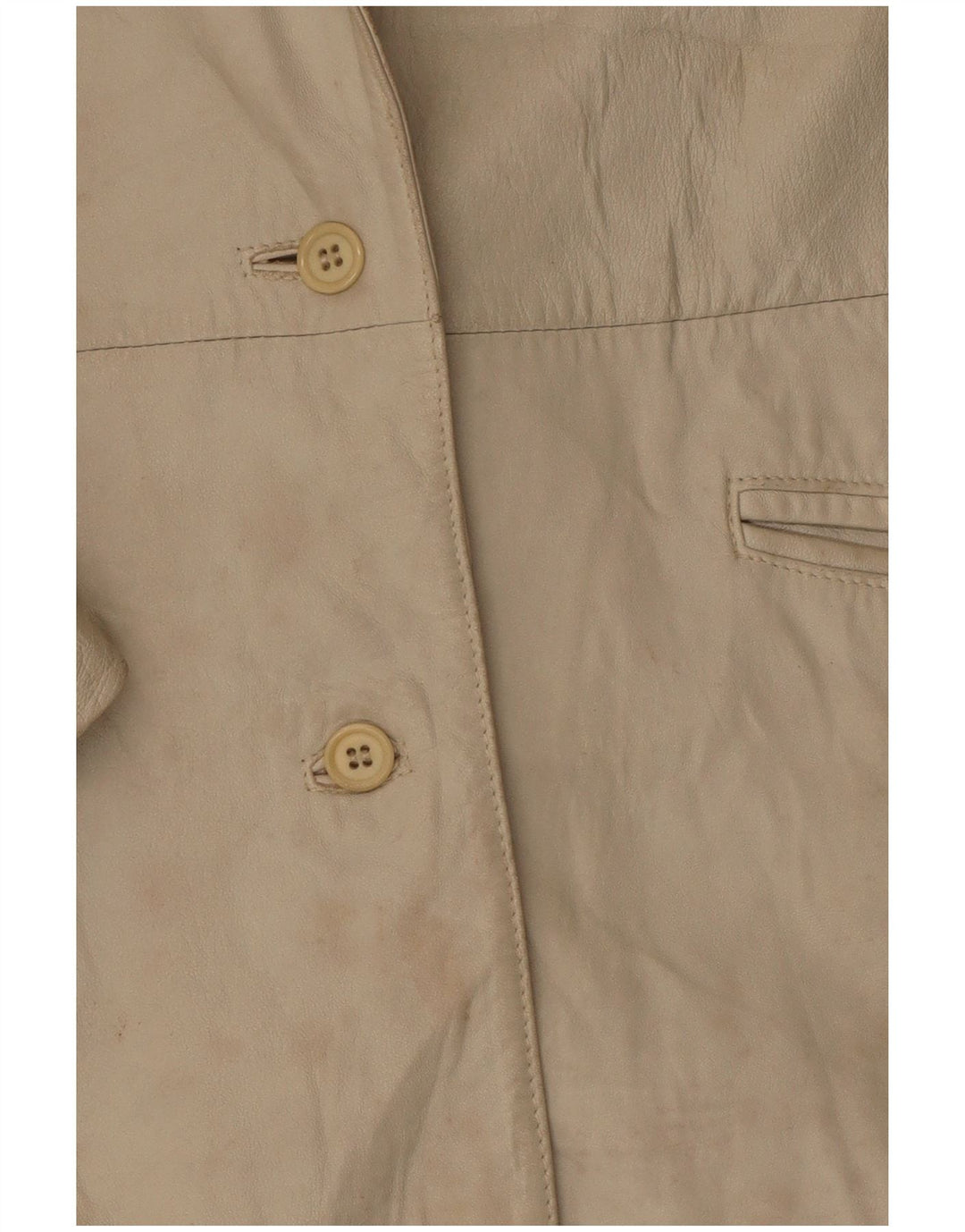 Marcos Dame 2-knaps læder blazerjakke IT 44 Medium Beige Læder