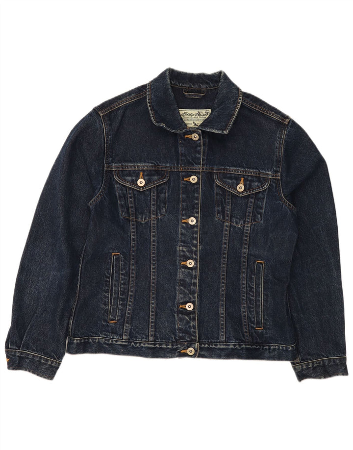 EDDIE BAUER Dame denimjakke UK 14 Medium Navyblå Bomuld