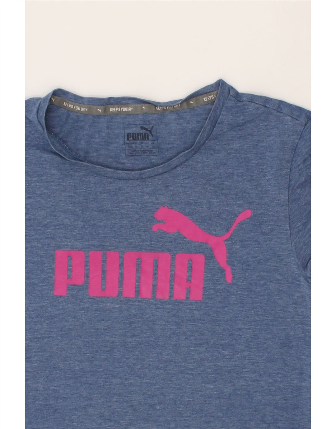 PUMA Womens Graphic T-Shirt Top UK 12 Medium Navy Blue Cotton Vintage Puma and Second-Hand Puma from Messina Hembry 