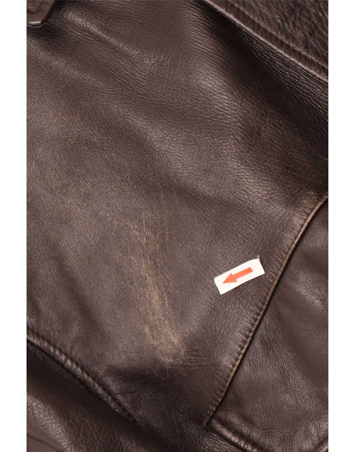 Bomb Boogie Herre Sky Loose Fit Læderjakke UK 38 Medium Brown