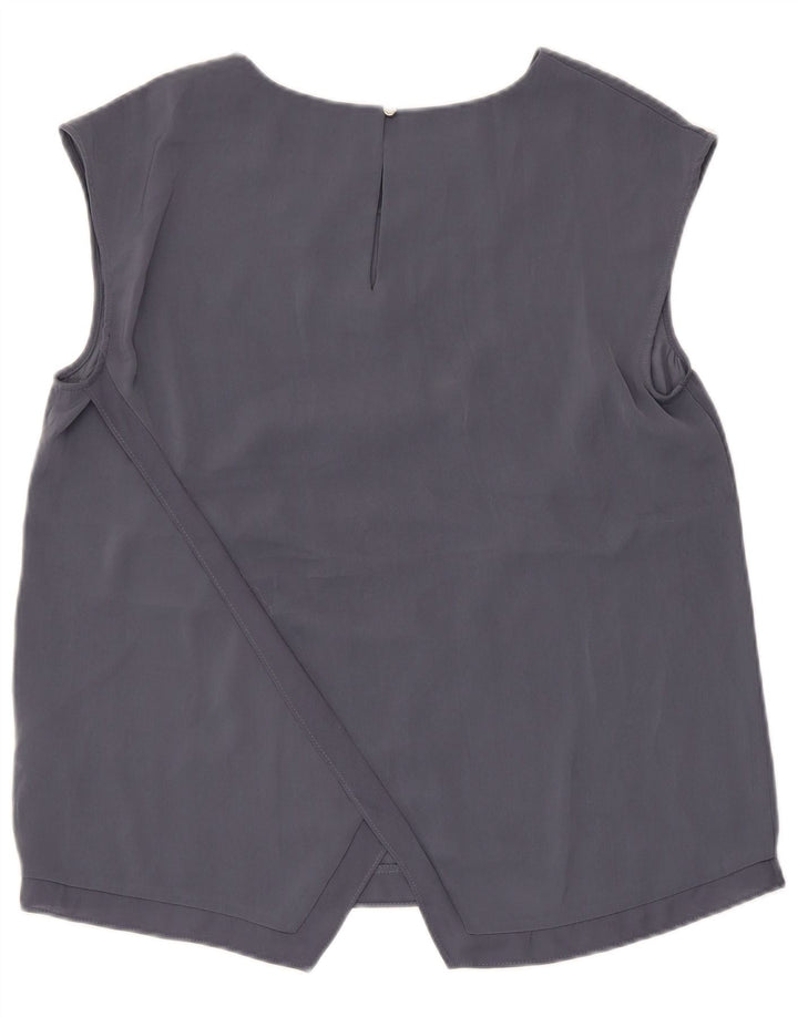 Oasis Dame ærmeløs bluse Top UK 12 Medium Grå Polyester