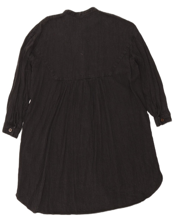 Zara Dame Langærmet Oversized Skjortekjole UK 10 Lille Sort
