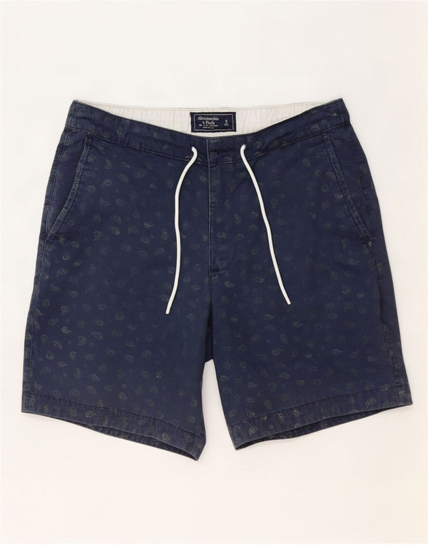 Abercrombie & Fitch Chino Shorts til mænd Small W29 Navy Blue Paisley Cotton
