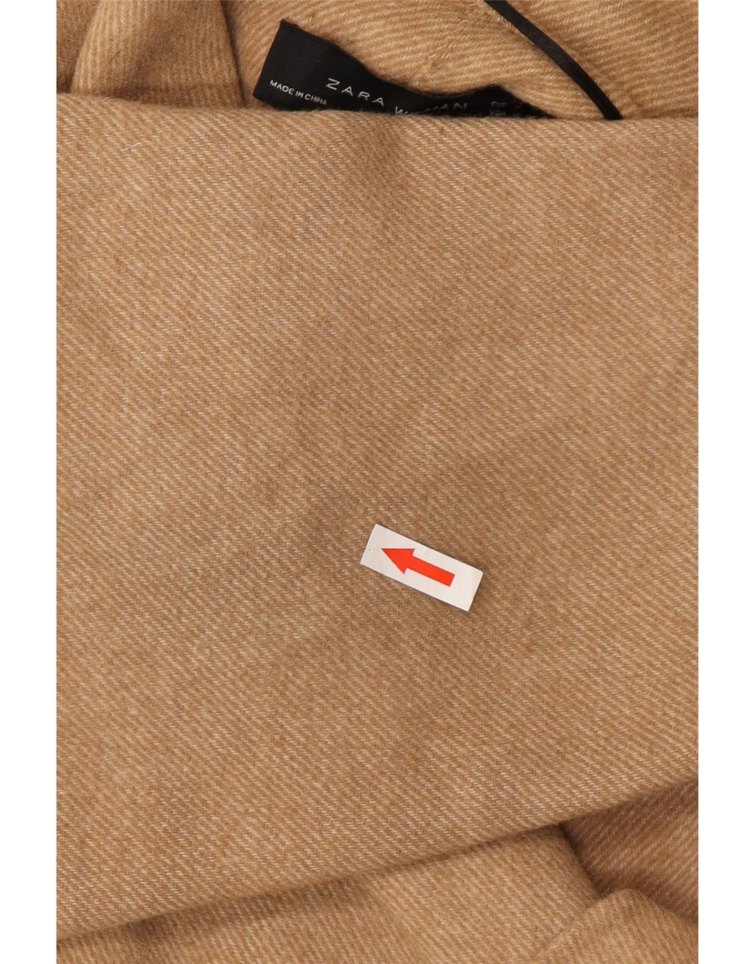 Zara Dame Oversized Overfrakke UK 14 Medium Beige Uld