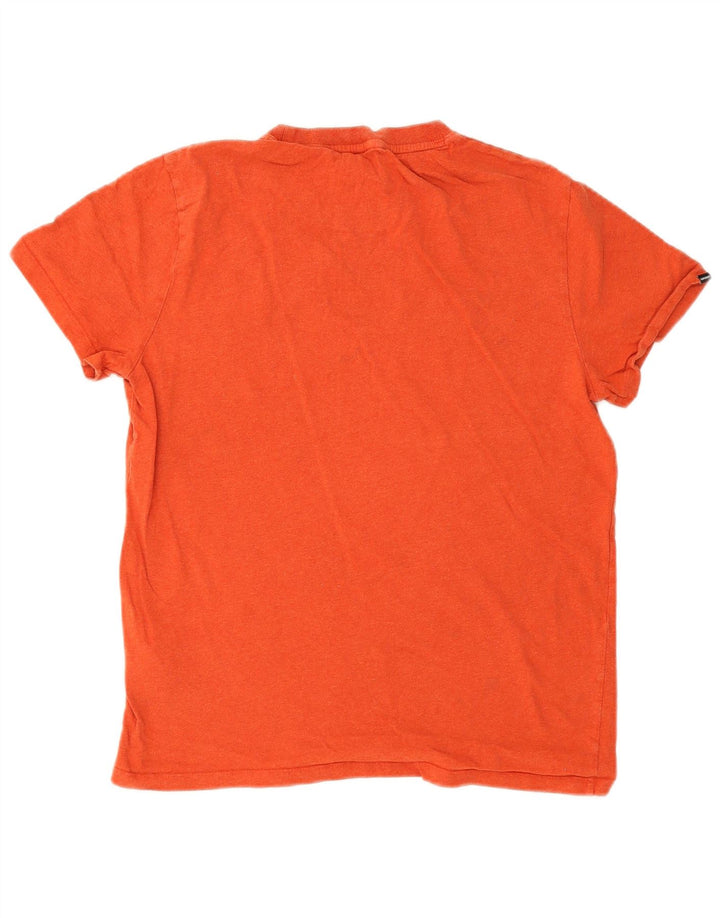 Superdry T-shirt top til mænd, stor orange bomuld
