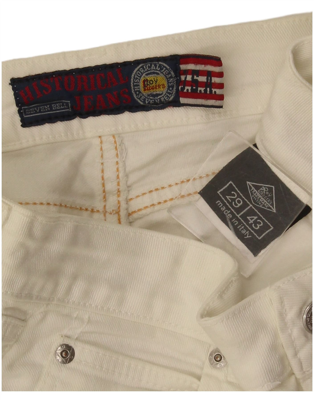 Roy Rogers Dame Skinny Jeans IT 43 Medium W29 L34 Hvid Bomuld