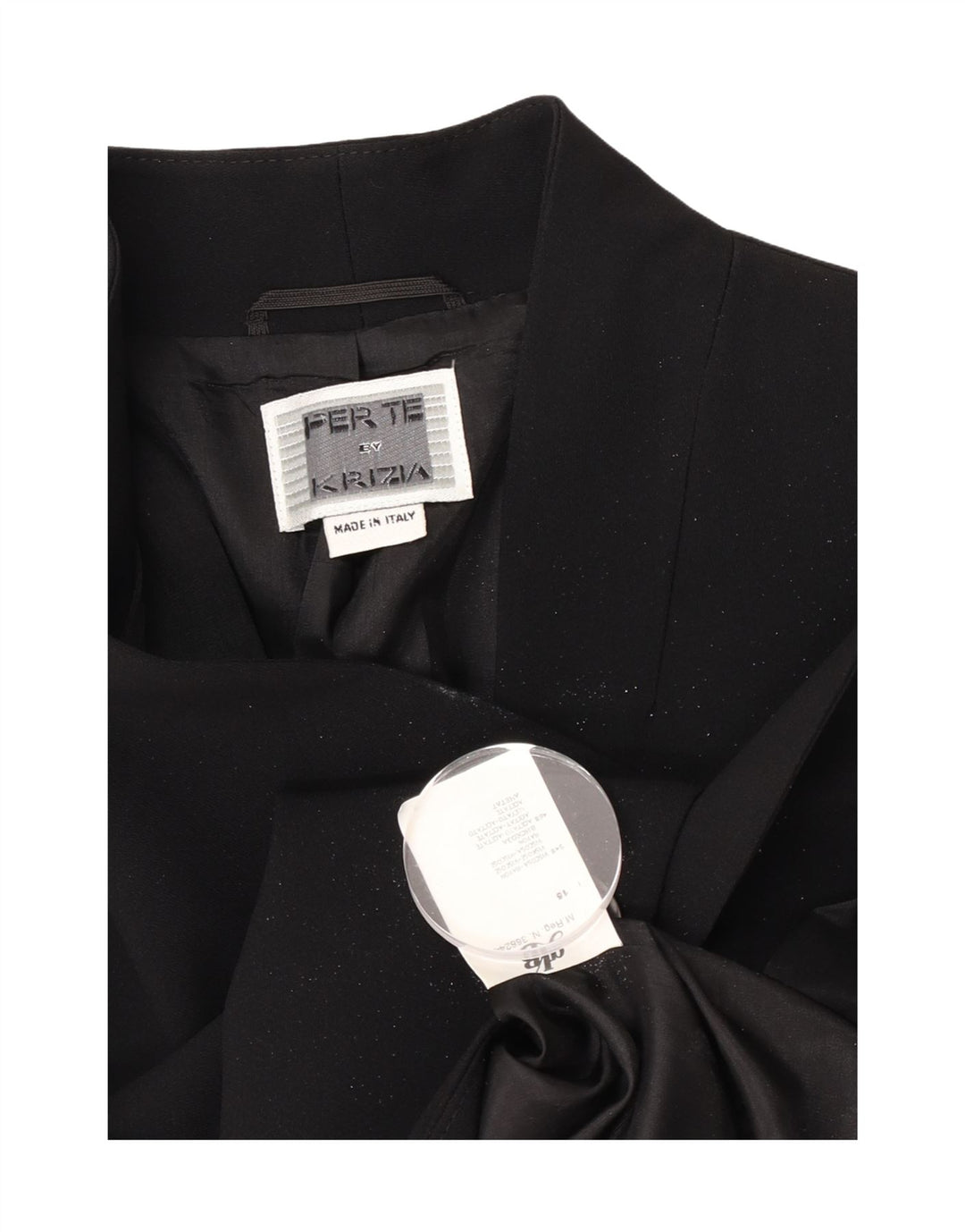 Perte by Krizia Dame 3/4 ærmer 1 knap blazerjakke UK 14 Medium Sort