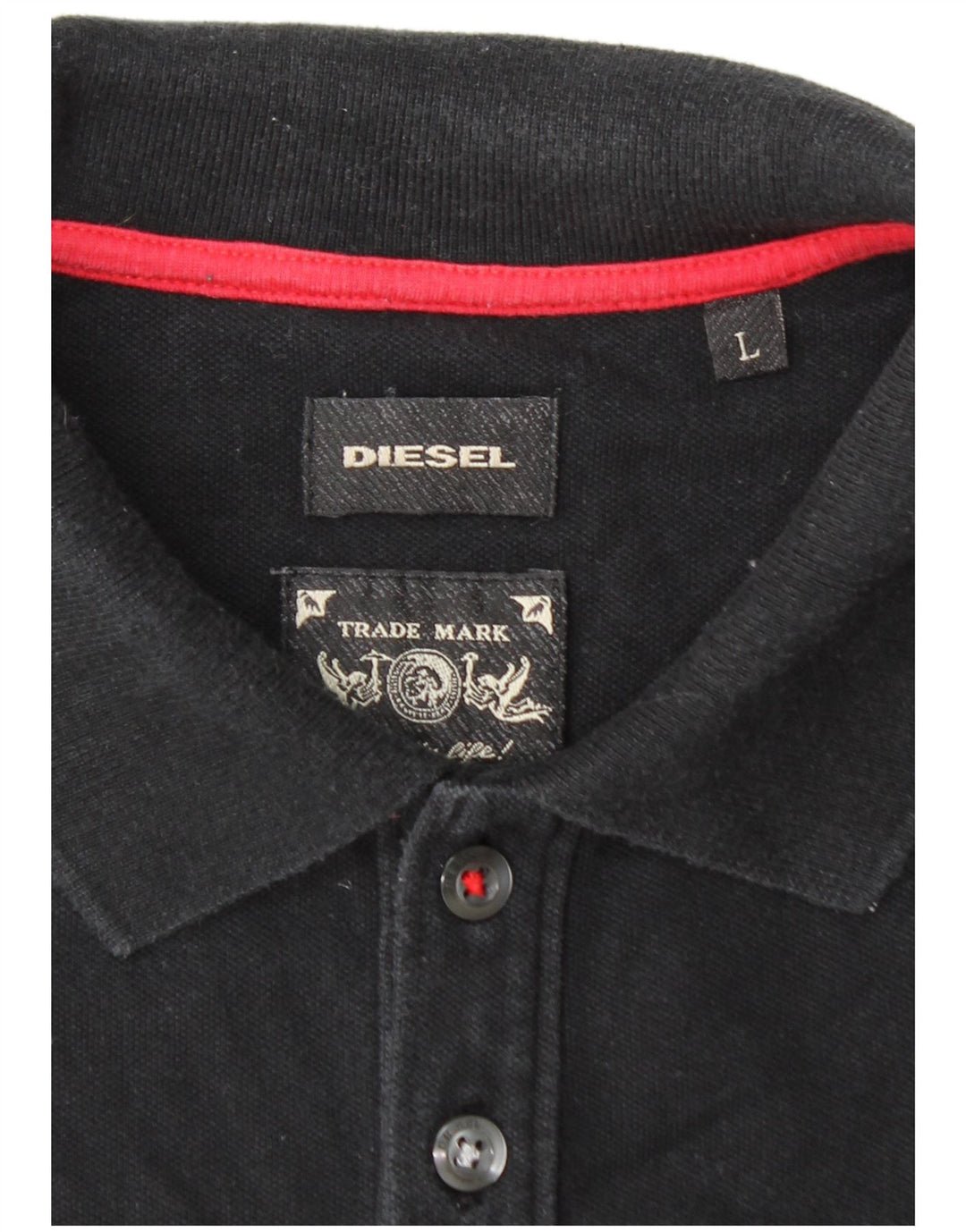 DIESEL Herre poloshirt Stor sort bomuld