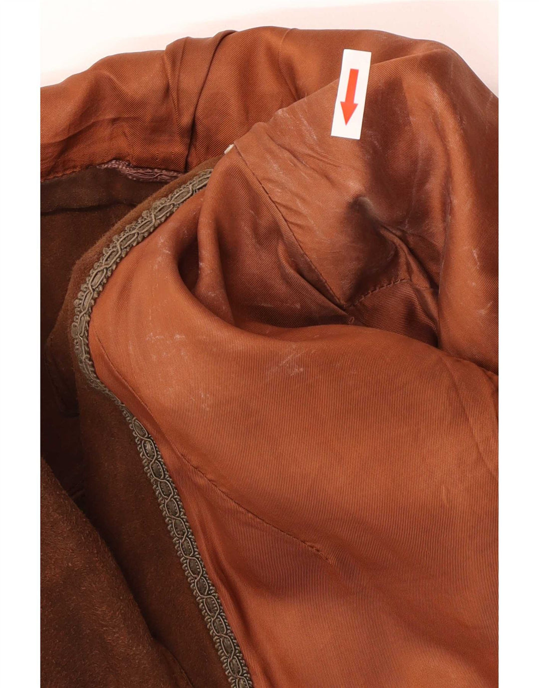 Vintage dame ruskind 3-knaps blazerjakke størrelse 14 Medium Brun Classic