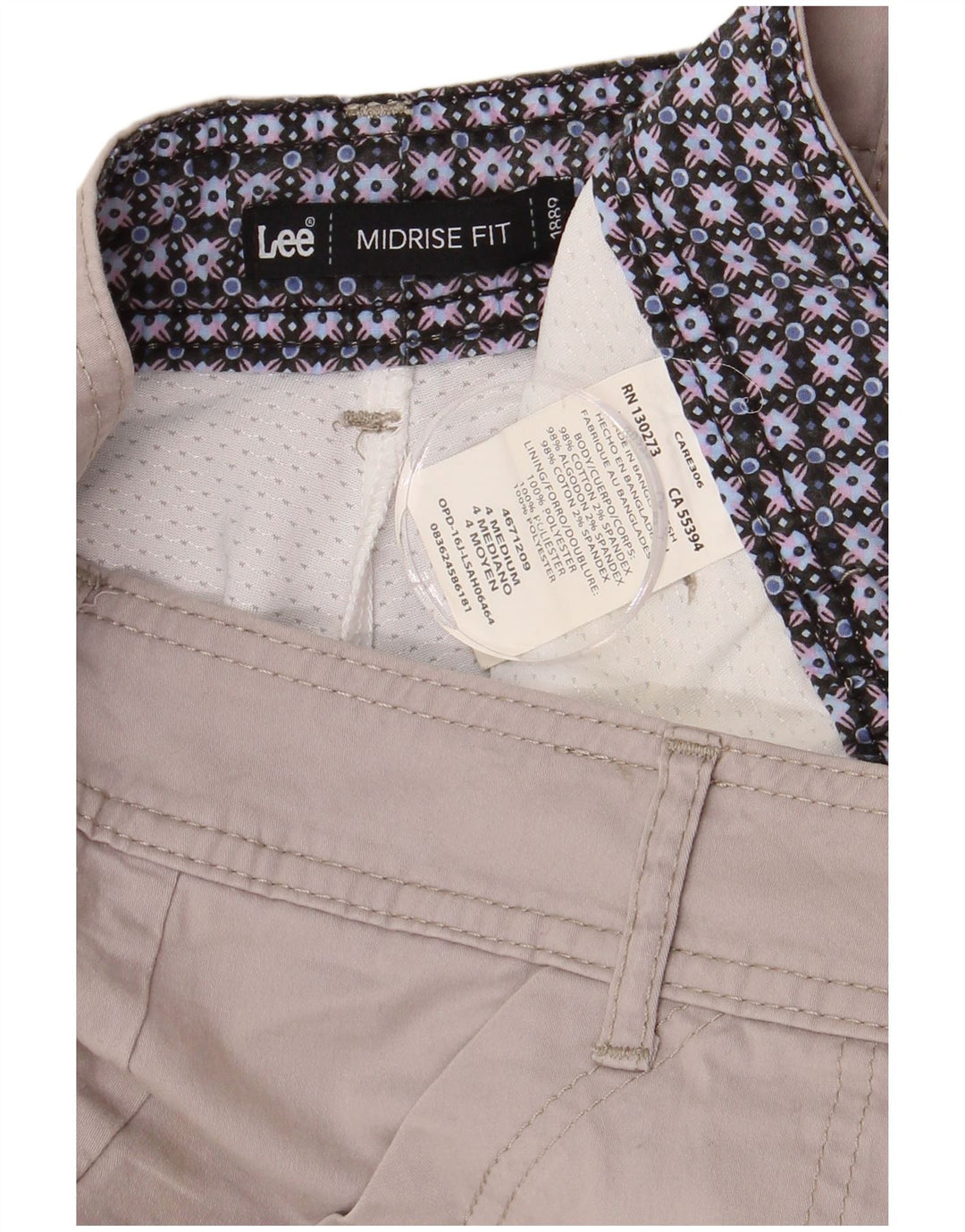 Lee Womens Midrise A-Line nederdel US 4 Small W28 Beige Bomuld