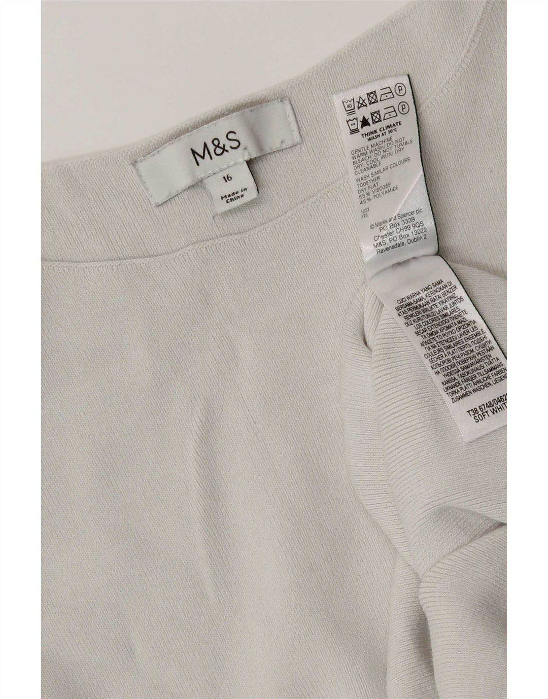 Marks & Spencer Damevest Top UK 16 Large Off White Viscose