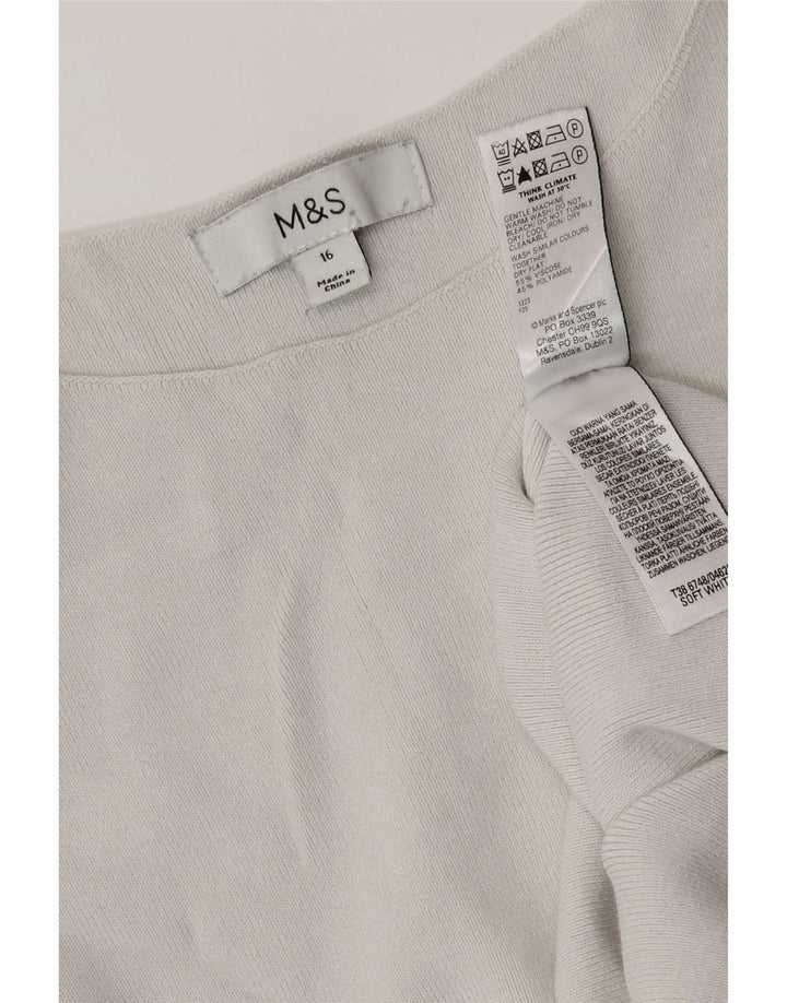 Marks & Spencer Damevest Top UK 16 Large Off White Viscose