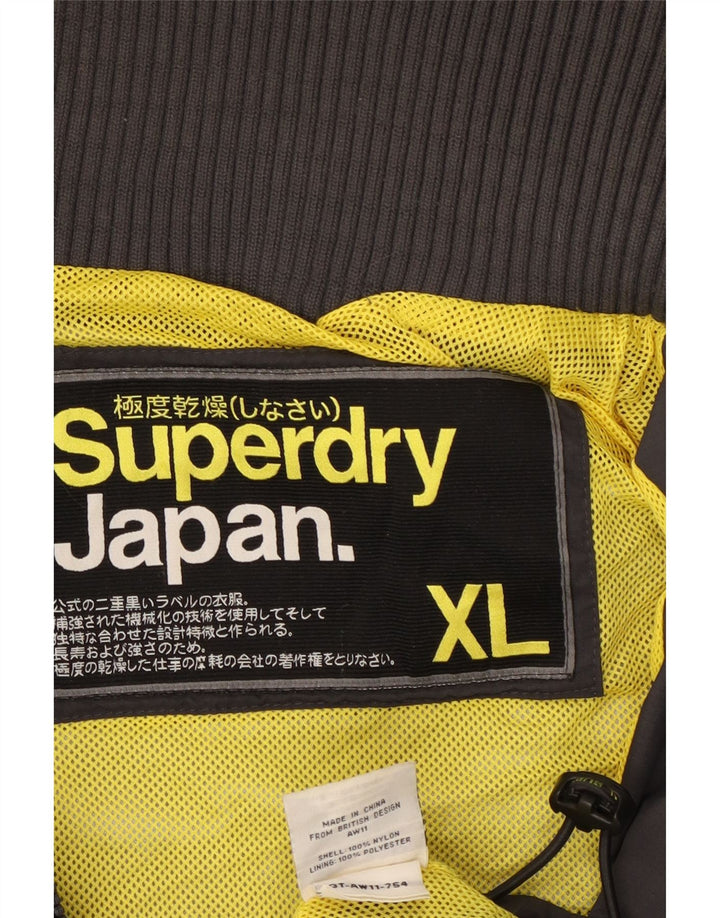 Superdry Grafisk regnjakke til mænd UK 42 XL grå nylon