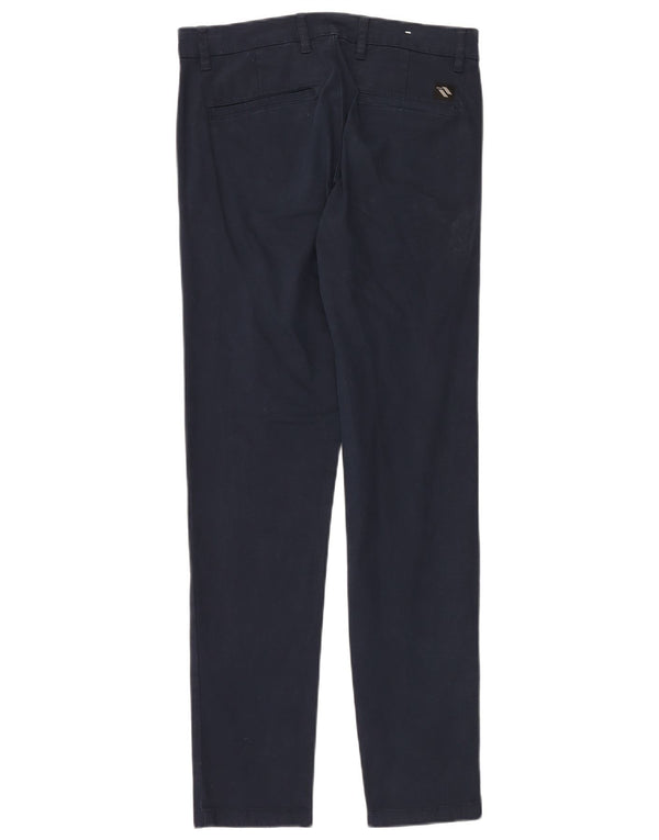 Zara Herre Slim Chino Bukser EU 38 Small W30 L30 Marineblå Bomuld