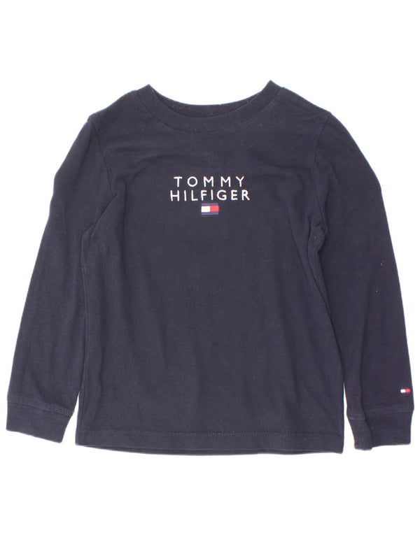 Tommy Hilfiger drenge grafisk top langærmet 4-5 år marineblå bomuld
