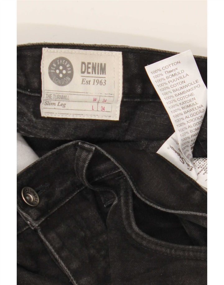 Ben Sherman Herre Slim Jeans W34 L34 Sort