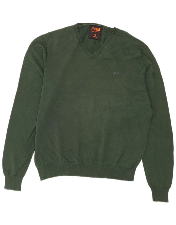 Sun68 Herre V-hals sweater XL Grøn