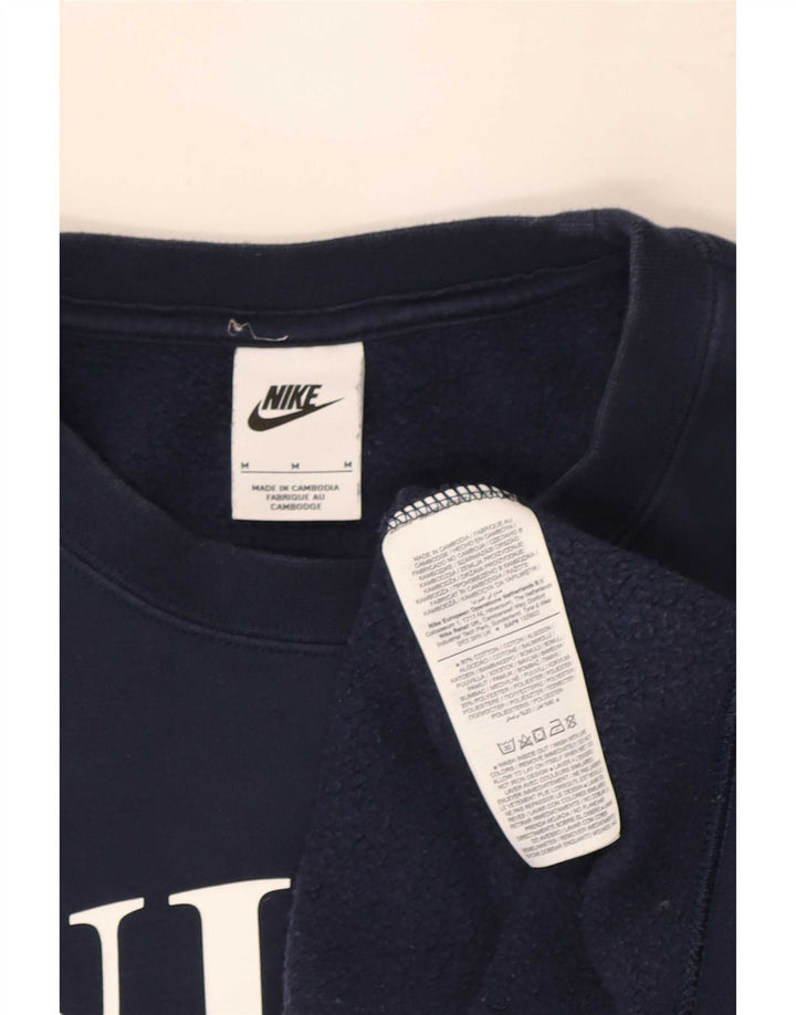 Nike Herre Grafisk Loose Fit Sweatshirt Jumper Medium Navyblå Bomuld