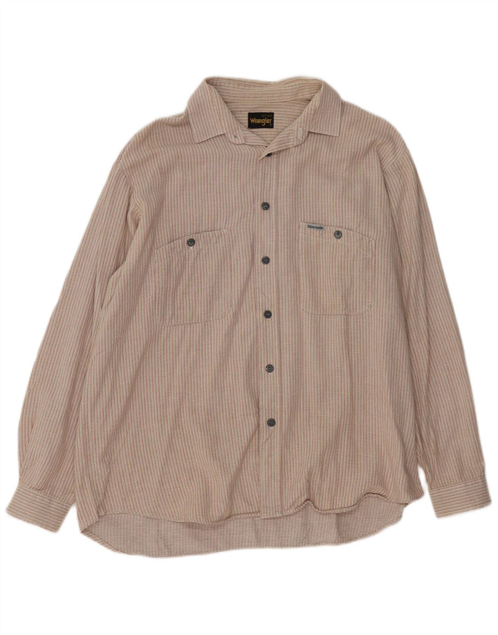 WRANGLER Flanellskjorte til mænd str. 16 1/2 41 Stor beige stribet