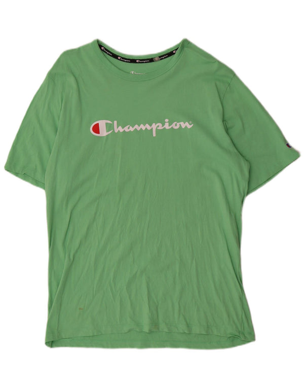 Champion Herre Grafisk T-Shirt Top 2XL Grøn Bomuld