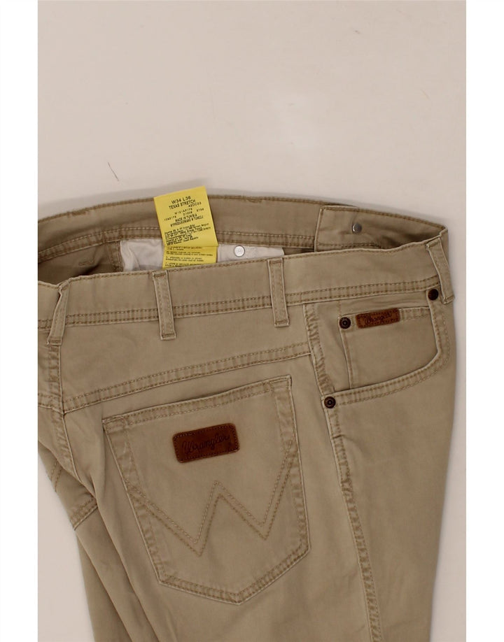 WRANGLER Mens Straight Casual Trousers W34 L29 Beige Vintage Wrangler and Second-Hand Wrangler from Messina Hembry 