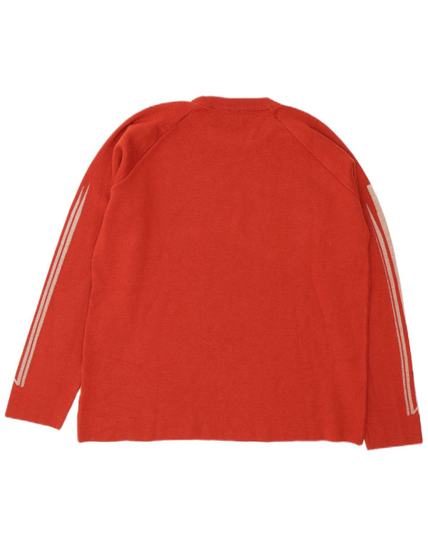 Fila Herre Crew Neck Jumper Sweater XL Rød Colourblock Uld
