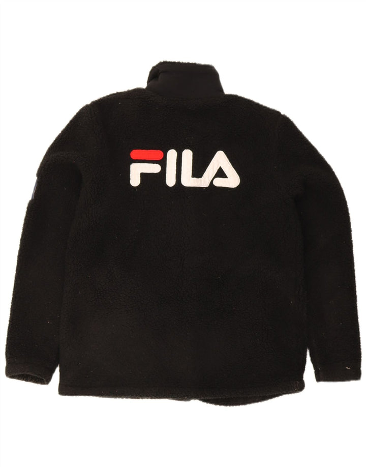 Fila Dame grafisk fleecejakke UK 10 Lille sort polyester