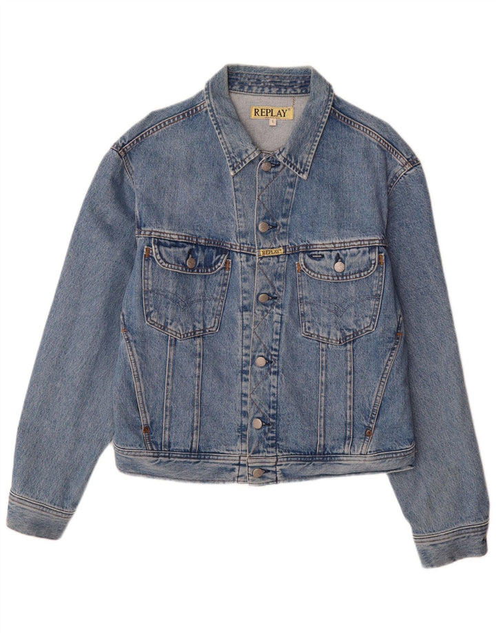 Replay Herre Denim Jacket UK 40 Large Blue Cotton