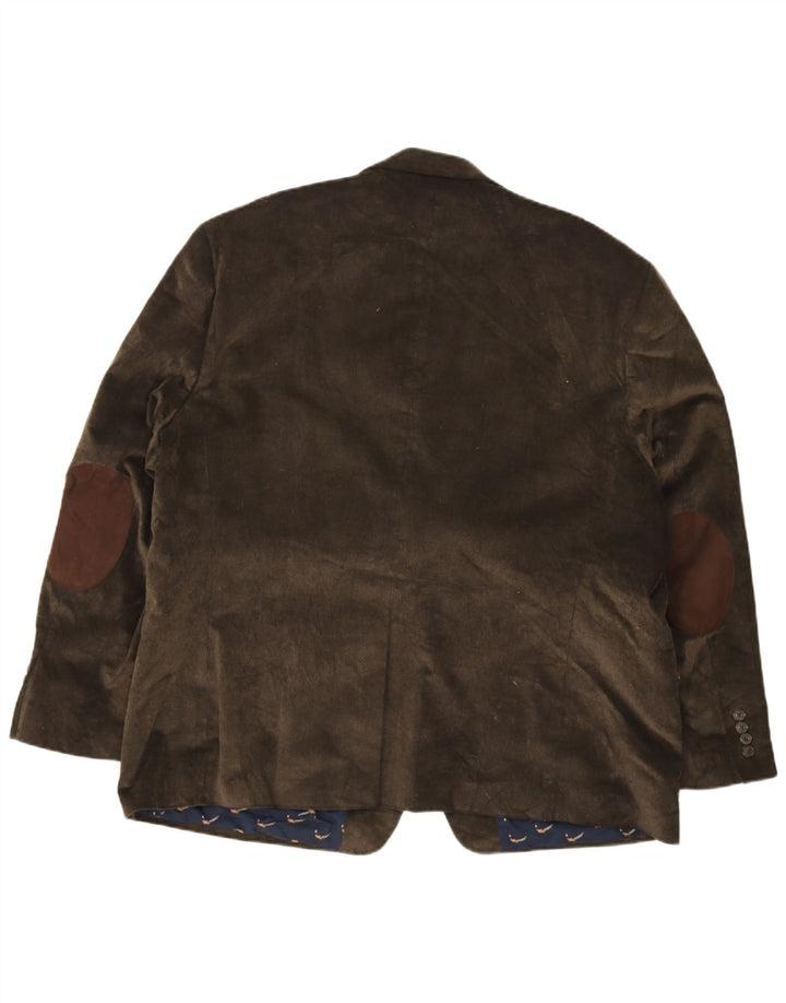 Chaps Herre 2-knaps fløjlsjakke Blazerjakke IT 52 XL Khaki Bomuld