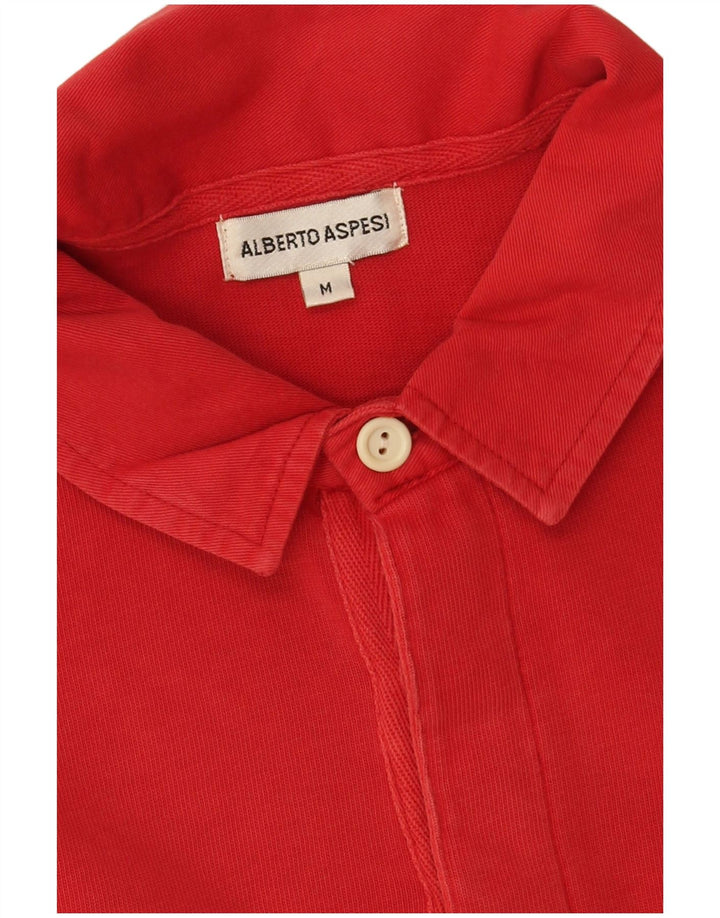 Alberto Aspesi Langærmet herre poloshirt Medium rød bomuld